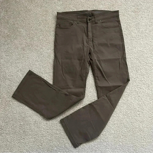 Prana Brion Slim Pant Brown Men’s Size 34W X 32L Outdoor Active Slim M4BN32312. - Picture 1 of 16